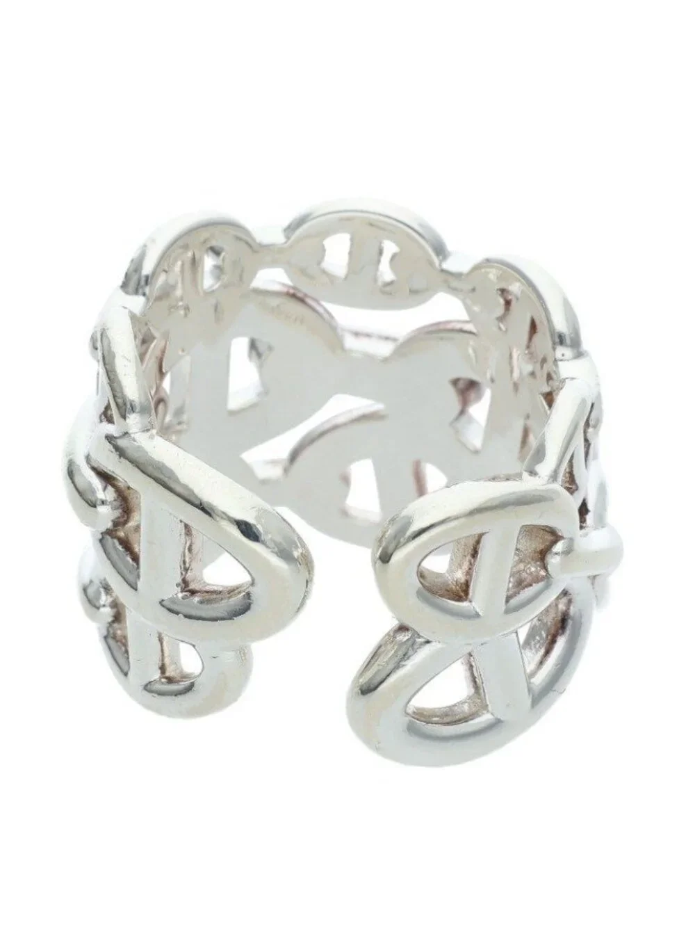 Hermes Chaine D'ancre Enchainee GM Silver Ring
